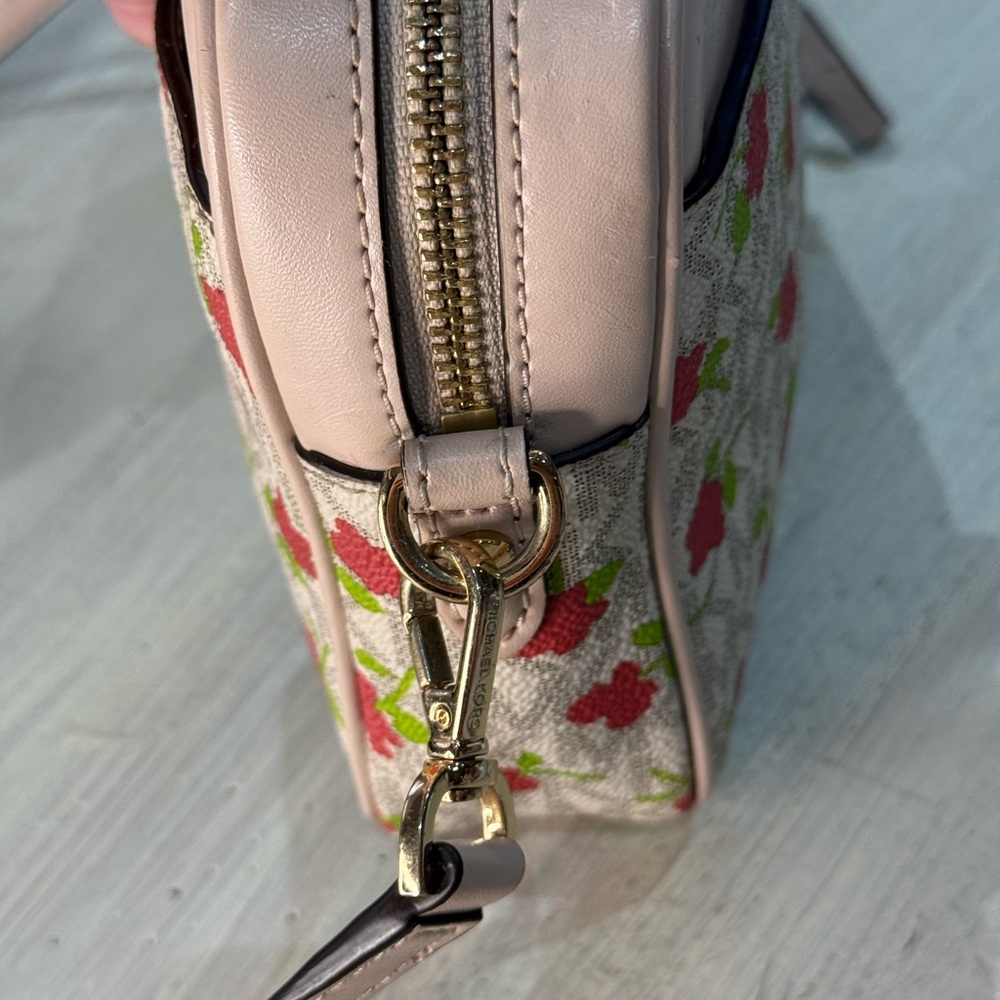 Michael Kors Pink Crossbody Bag with Red Strawberry Print - Picture 3 of 14